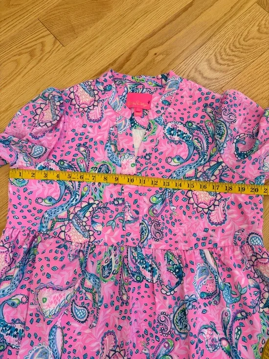 Lilly Pulitzer  large plumeria Pink strut your stuff winona long sleeve dress. - Picture 9 of 11